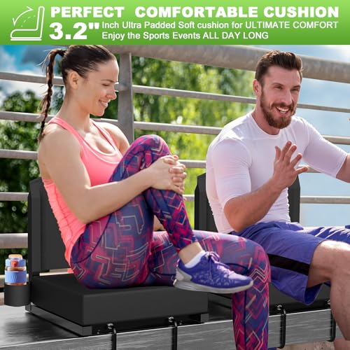 Black Bleacher Seat with Back Support R9321