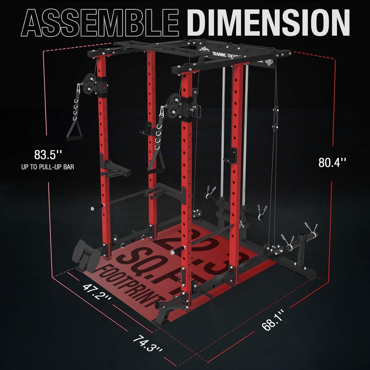 Power Cage with Cable Crossover System and Lat Pull Down System C26008
