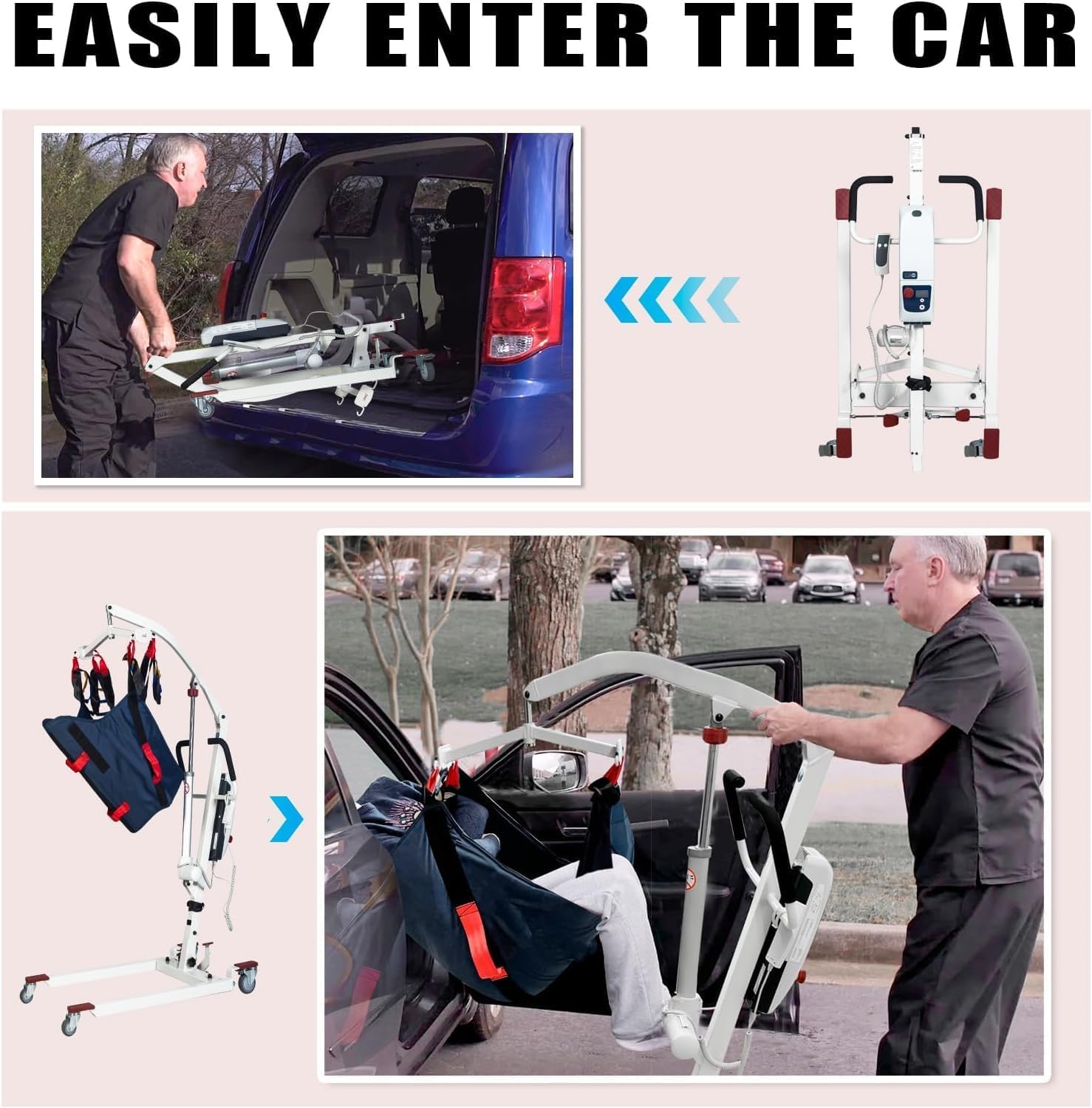 500lbs Electric Patient Transfer Lift with Sling F1199