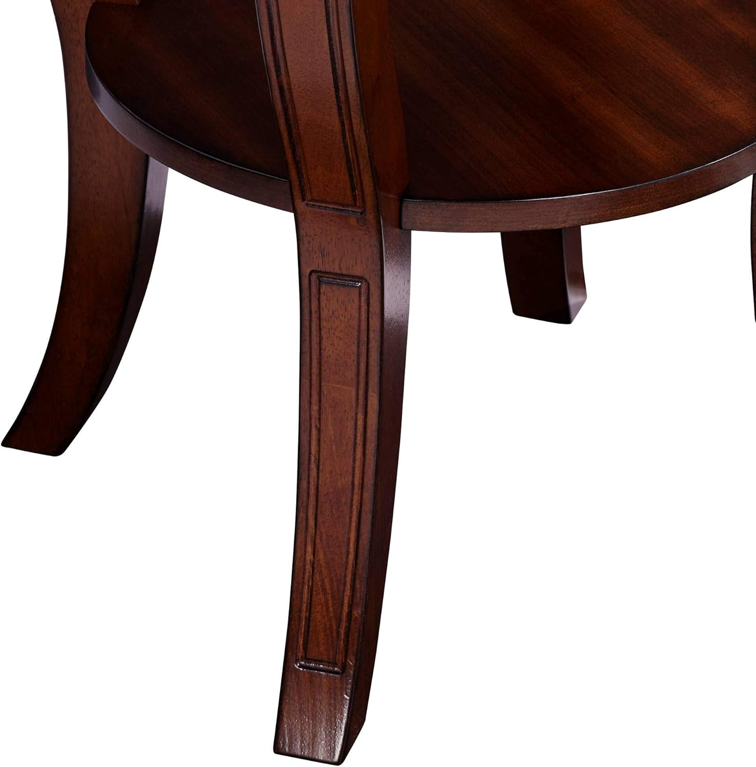 Rustic Cherry Wood Round Accent Side End Table 26" Wide Natural Grain Curving Legs A189118