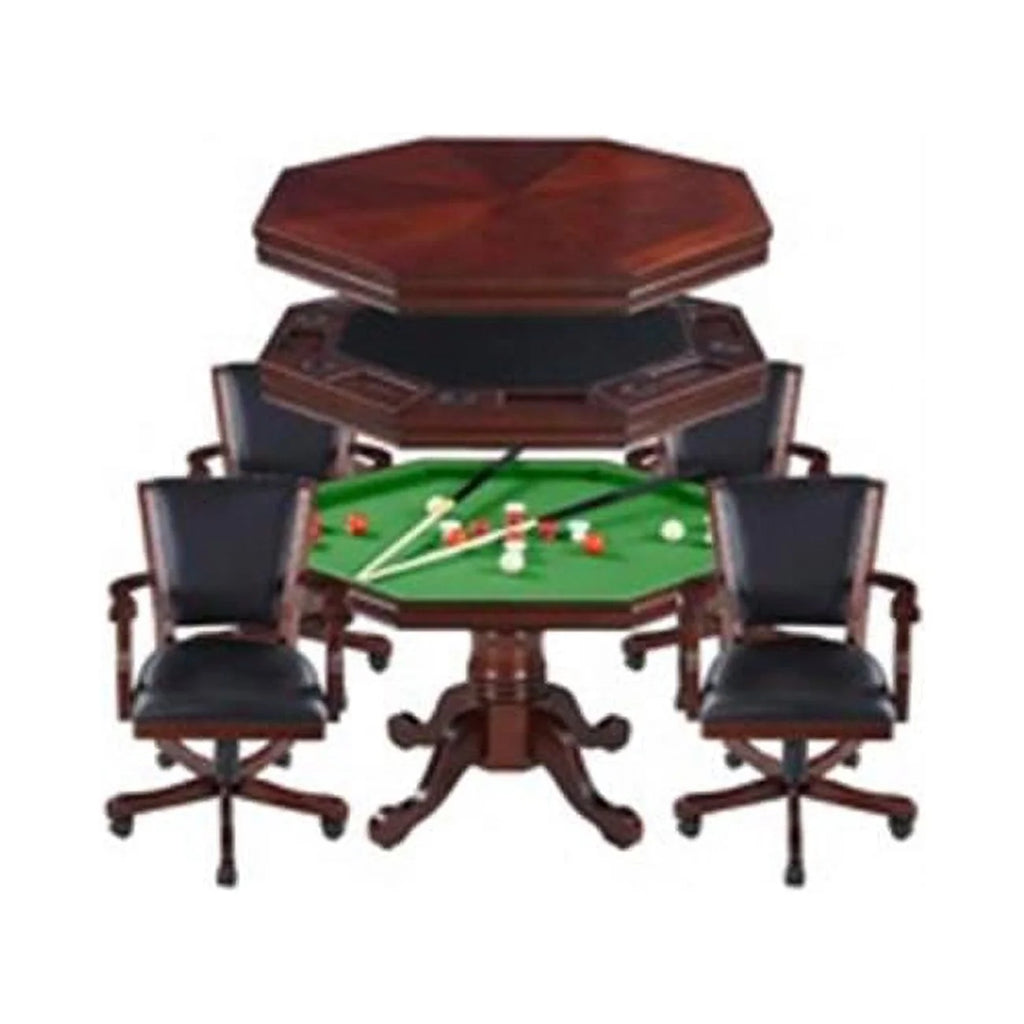 3-in-1 Poker Table with 4 Arm Chairs G19618