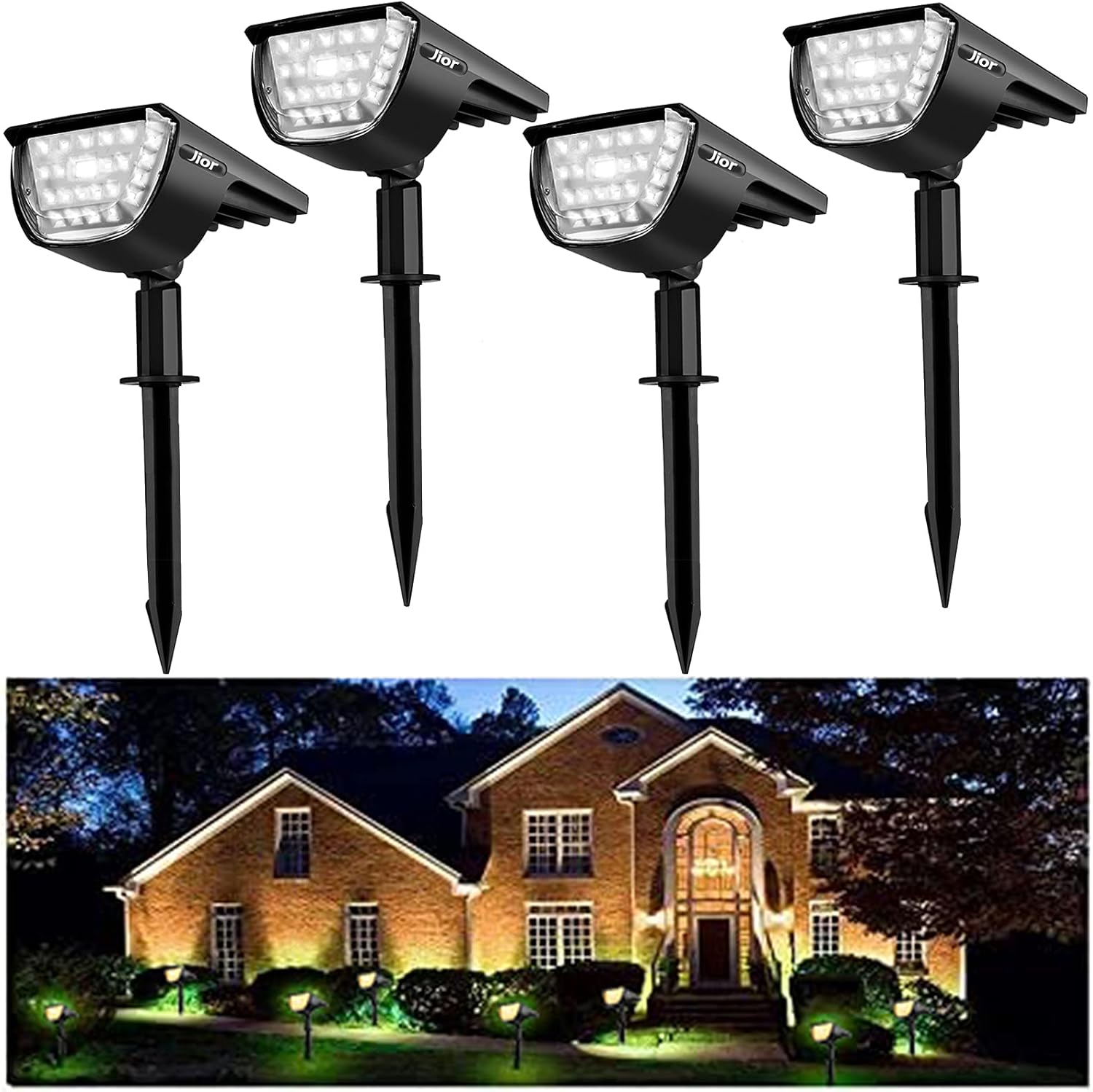 4 Pack Solar Powered LED Landscape SpotLights IP65 Waterproof (Cold White) P61766
