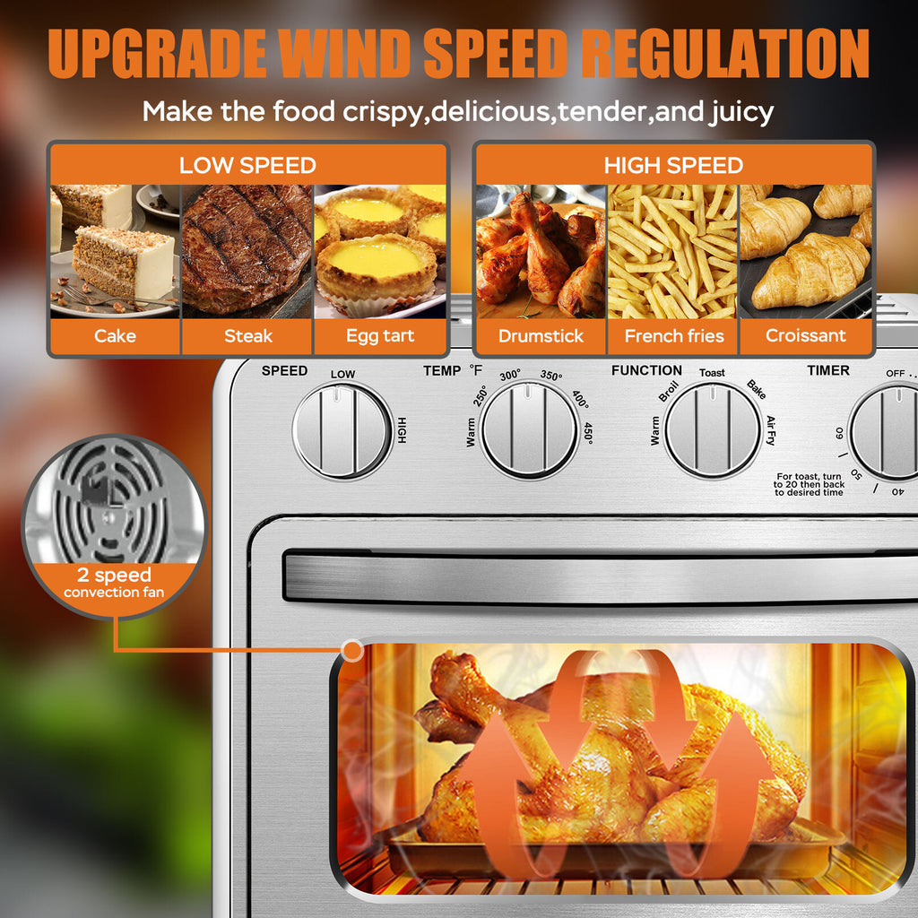 26QT Stainless Steel Air Fryer Toaster Oven Combo C7295