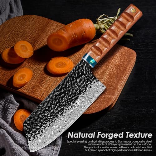 Damascus Nakiri knife 7 inch Q974021