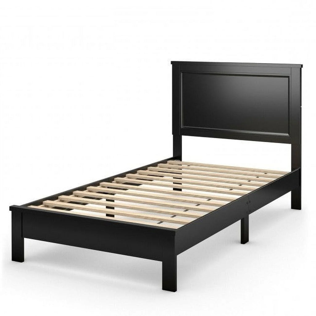 Twin Size Wooden Platform Bed in Black B49998
