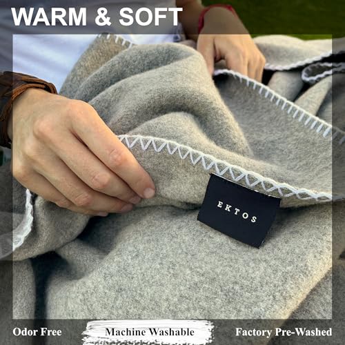 100% Virgin Wool Blanket, 90" x 78", Charcoal, Full Size D691086