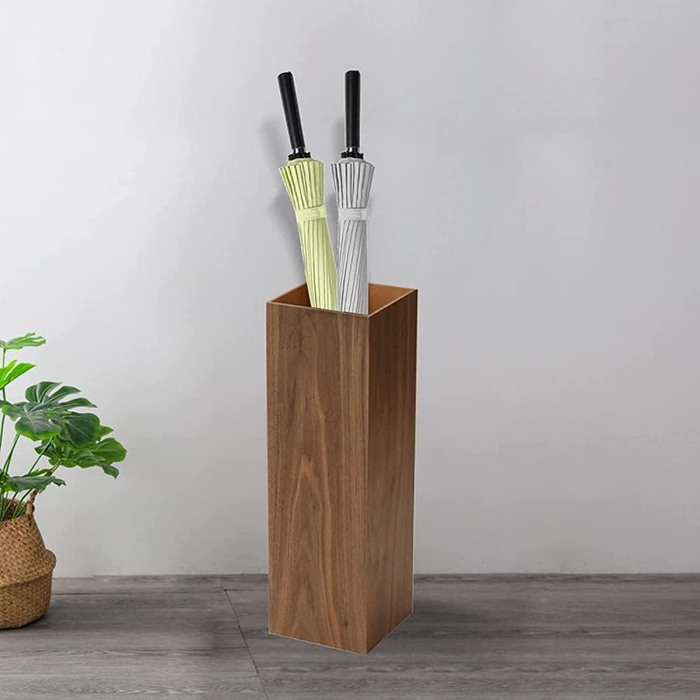 Walnut Wood Umbrella Stand with Drip Tray X273