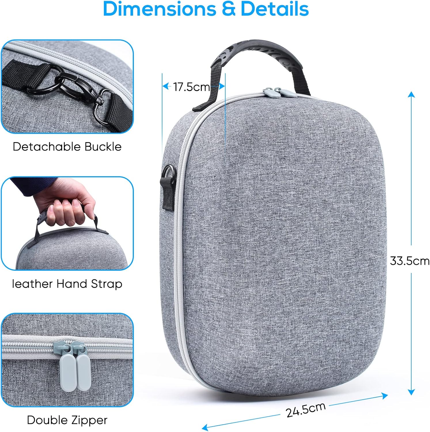 Hard Carrying Case Bag for PlayStation VR2 Gaming Headset and Touch Controllers Accessories L214
