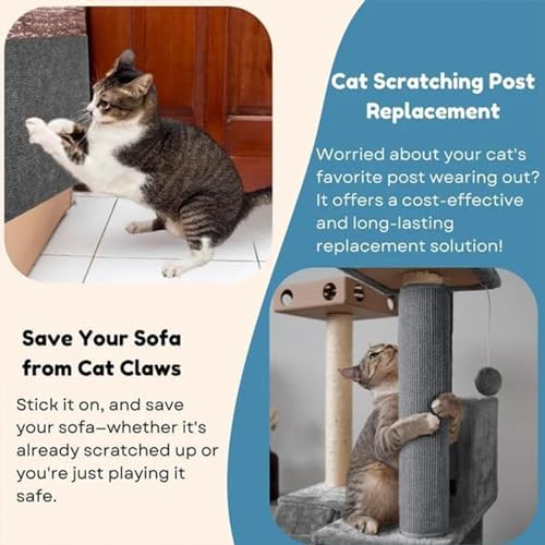 White Self-Adhesive Cat Scratching Mat, 23.62 * 39.37 in K485610