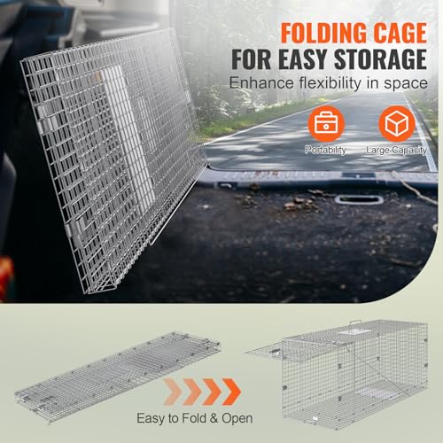 24" x 8" x 8" Galvanized Iron Folding Animal Trap M57271