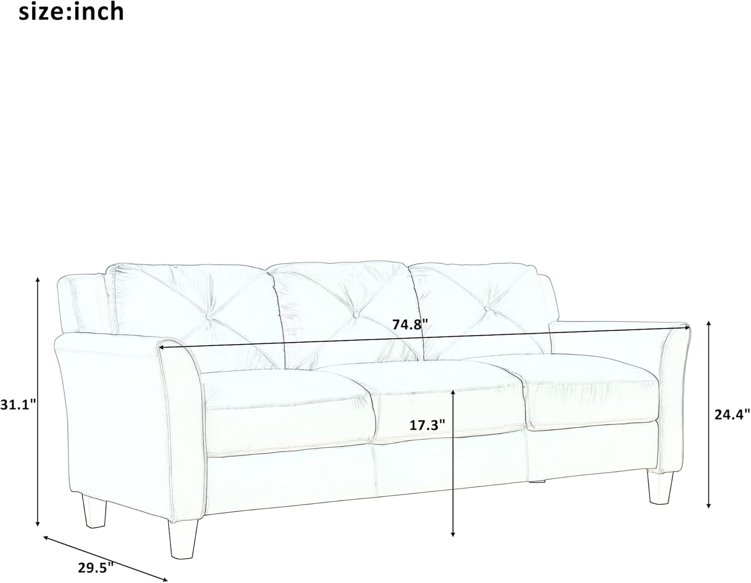 Gray 3 Piece Sofa Loveseat Chair Set J555