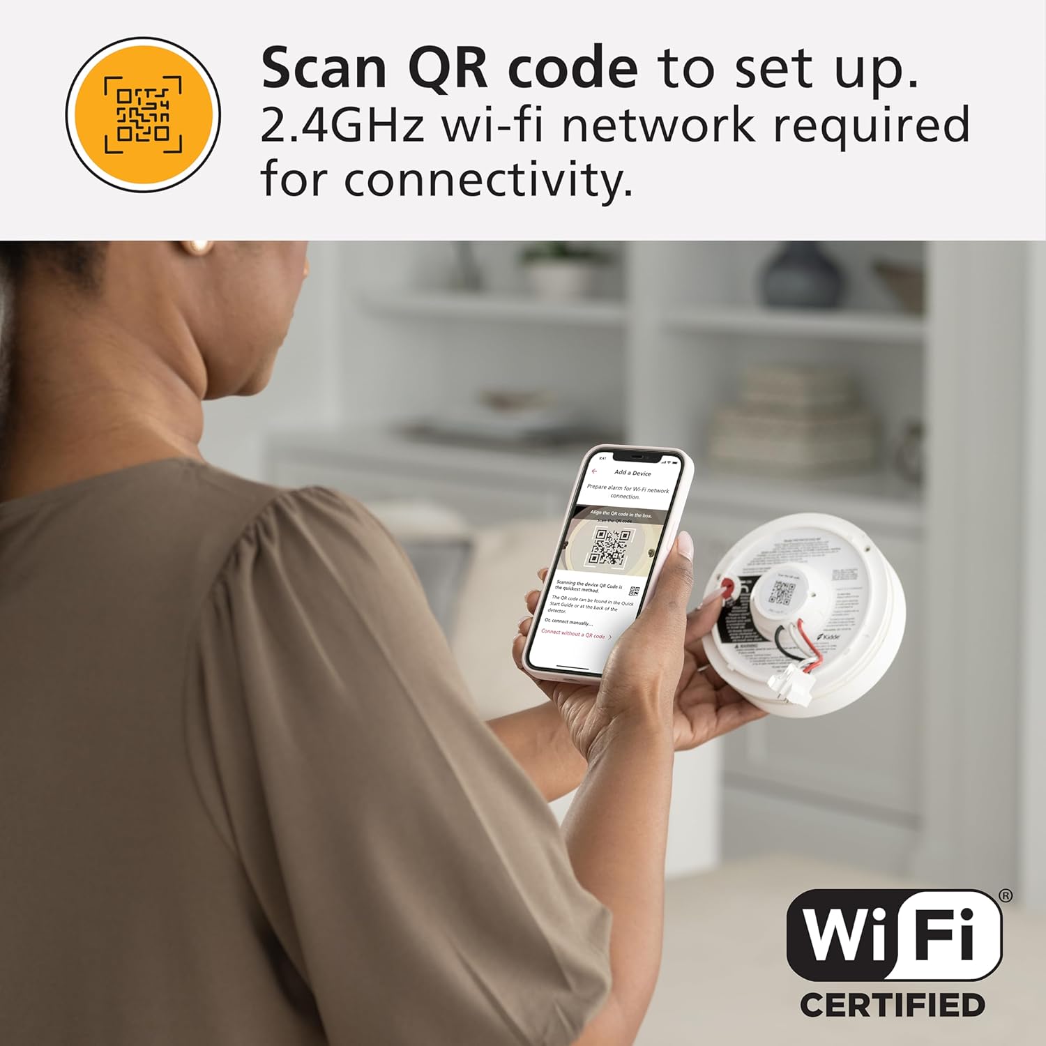 Smart Smoke & Carbon Monoxide Detector with Indoor Air Quality Monitor, Hardwired w/Battery Backup S22542