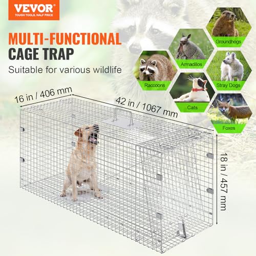24" x 8" x 8" Galvanized Iron Folding Animal Trap M57271