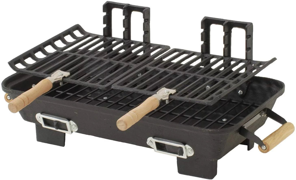 Cast Iron Hibachi Charcoal Grill, 10 by 18-Inch F372906