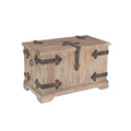 Large Rustic Wood Frame and Metal Siding Trunk with Black Interior T963425