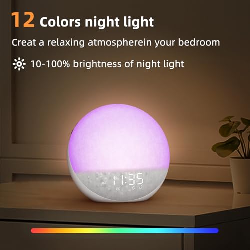White Noise Machine Alarm Clock with Bluetooth Speaker P749001