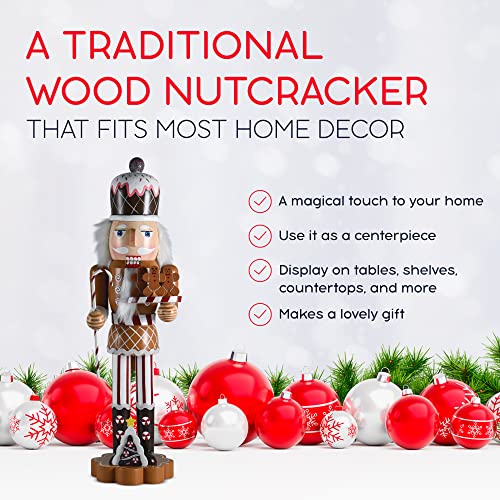 Wooden Nutcracker Candy Man with Candy Cane and Gingerbread Cookies U60527