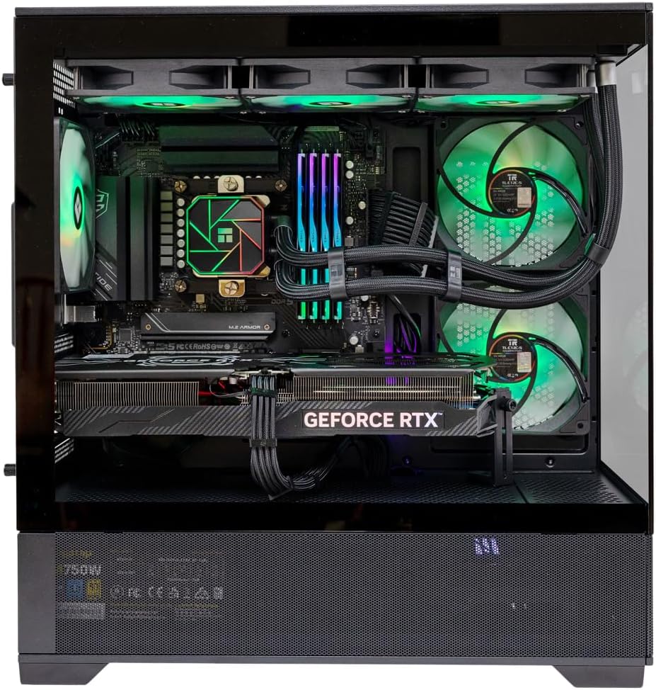 Black Mid-Tower Micro ATX PC Case with Tempered Glass I392