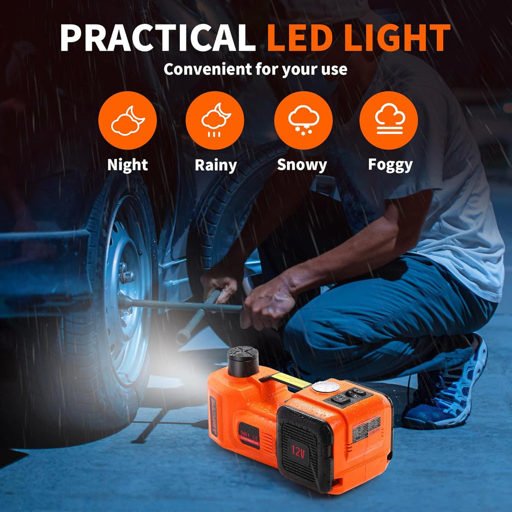 12IN1 Electric Car Jack 5 Ton Floor Jack with Impact Wrench Q357