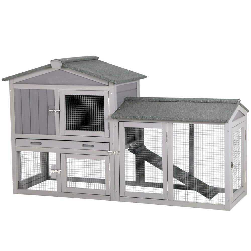 Rabbit Hutch with Second Bunny Cage I4383
