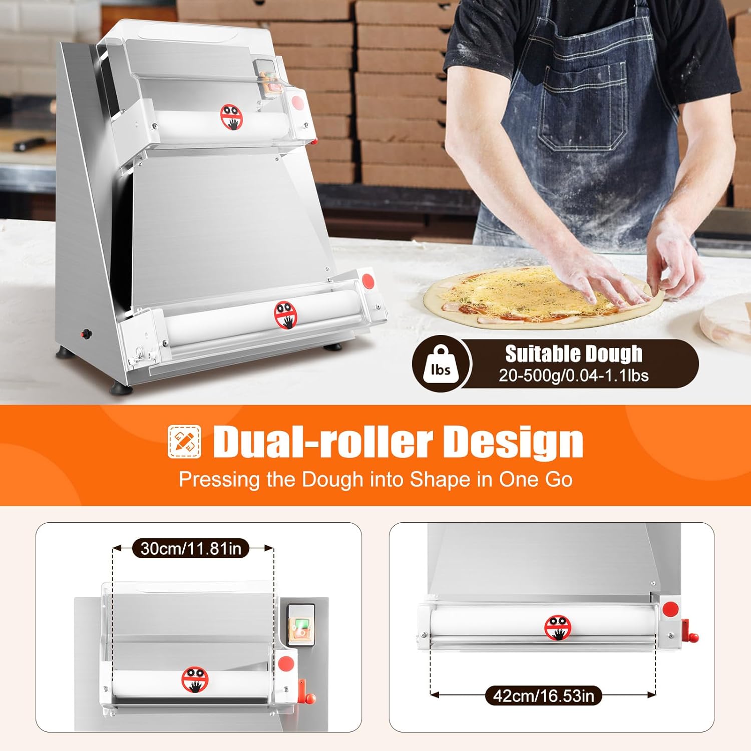 370W Electric Pizza Dough Roller Machine Z737940