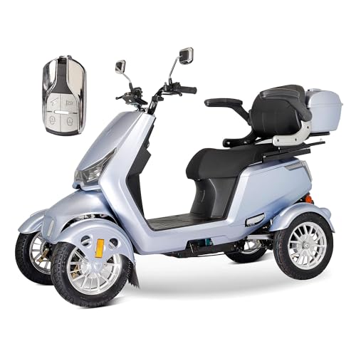 Heavy Duty 4-Wheel 3 Speed Electric Mobility Scooter with Rear Lockbox & Adjustable Seat G3295