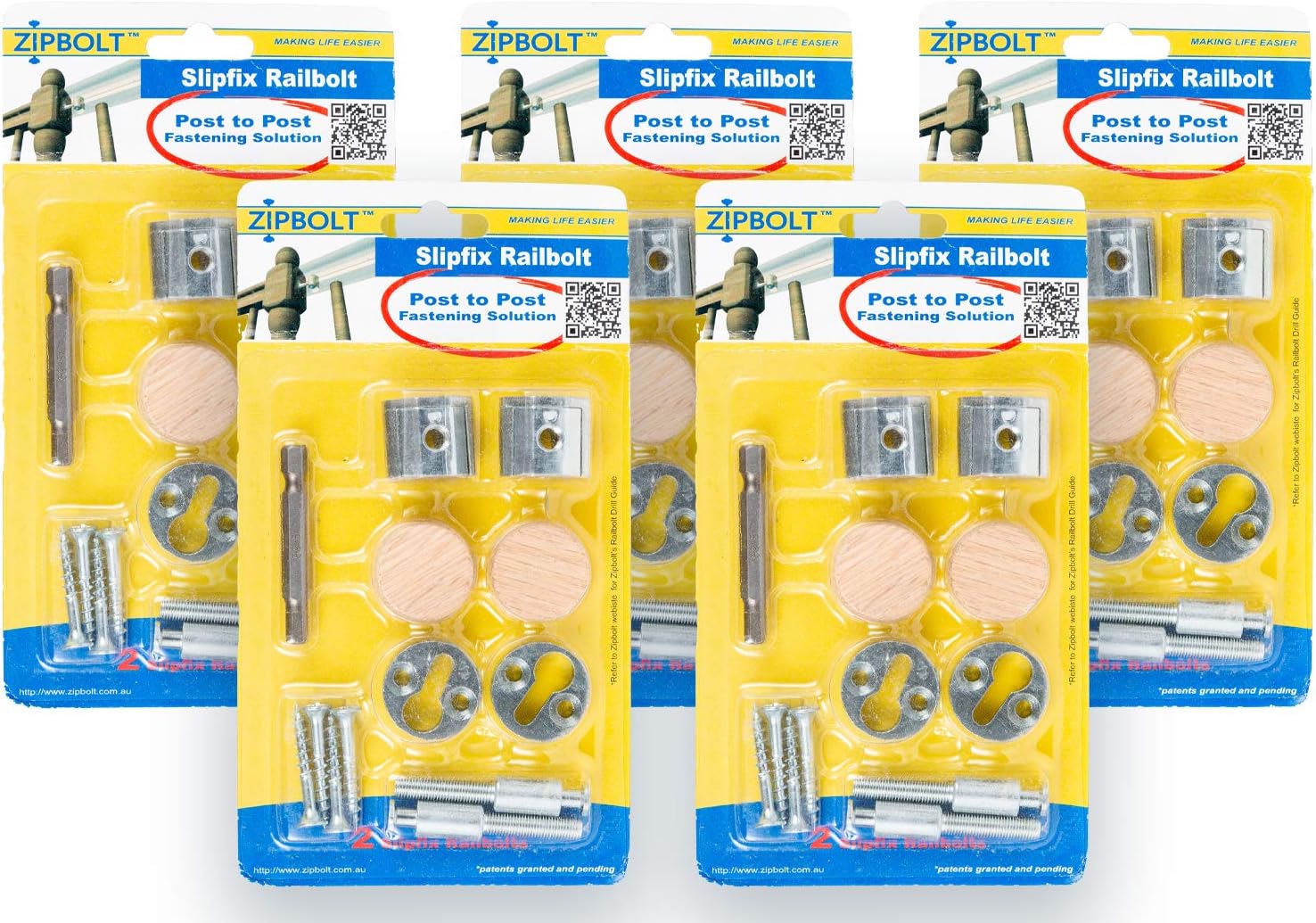 5 Pack Slipfix Railbolt H6517