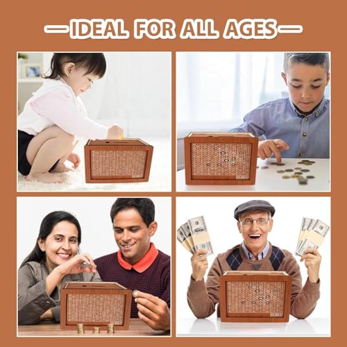 Wooden Money Box with Counter F19163