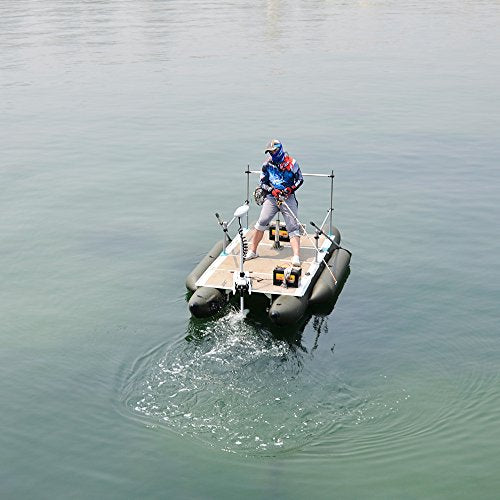 White 55LBS 48" Shaft Bow Mount Electric Trolling Motor with 2.4G Remote Control H422