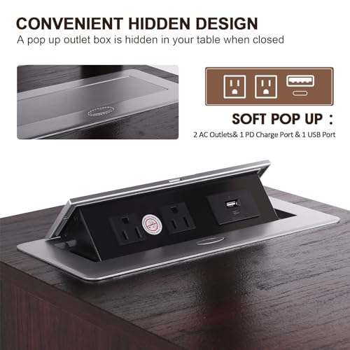White Nightstand with Charging Station and Adjustable Shelf H755260