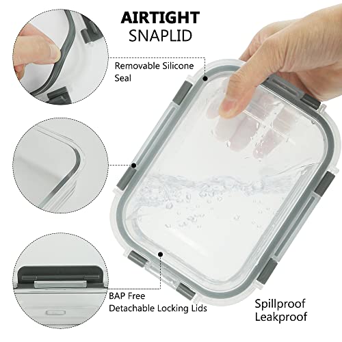 24pc Airtight Glass Bowls Set with Snap Locking Lids E5236
