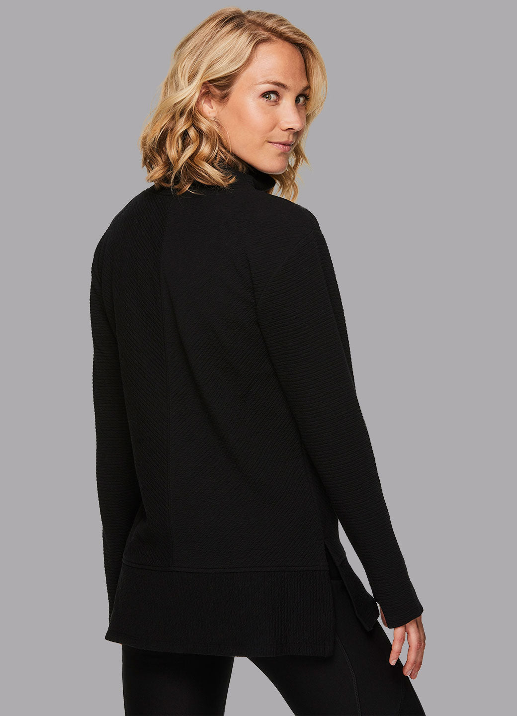 Studio Jacquard Mock Neck Pullover