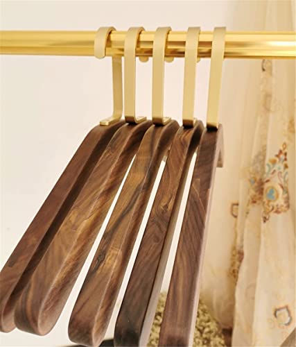 Solid Wood Hangers with Brass Hooks 5Pcs O12683