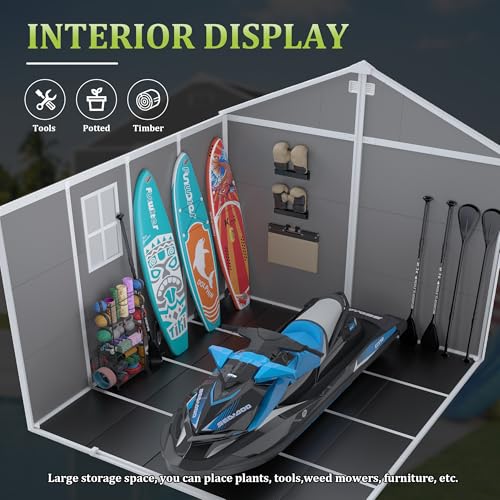 Gray 8x8 FT Outdoor Resin Storage Shed I29384