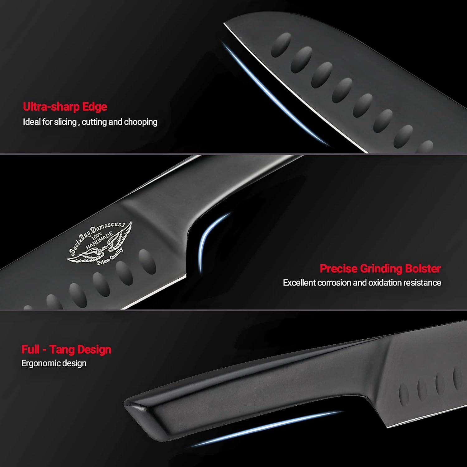 Black Chef Knife Set W6292