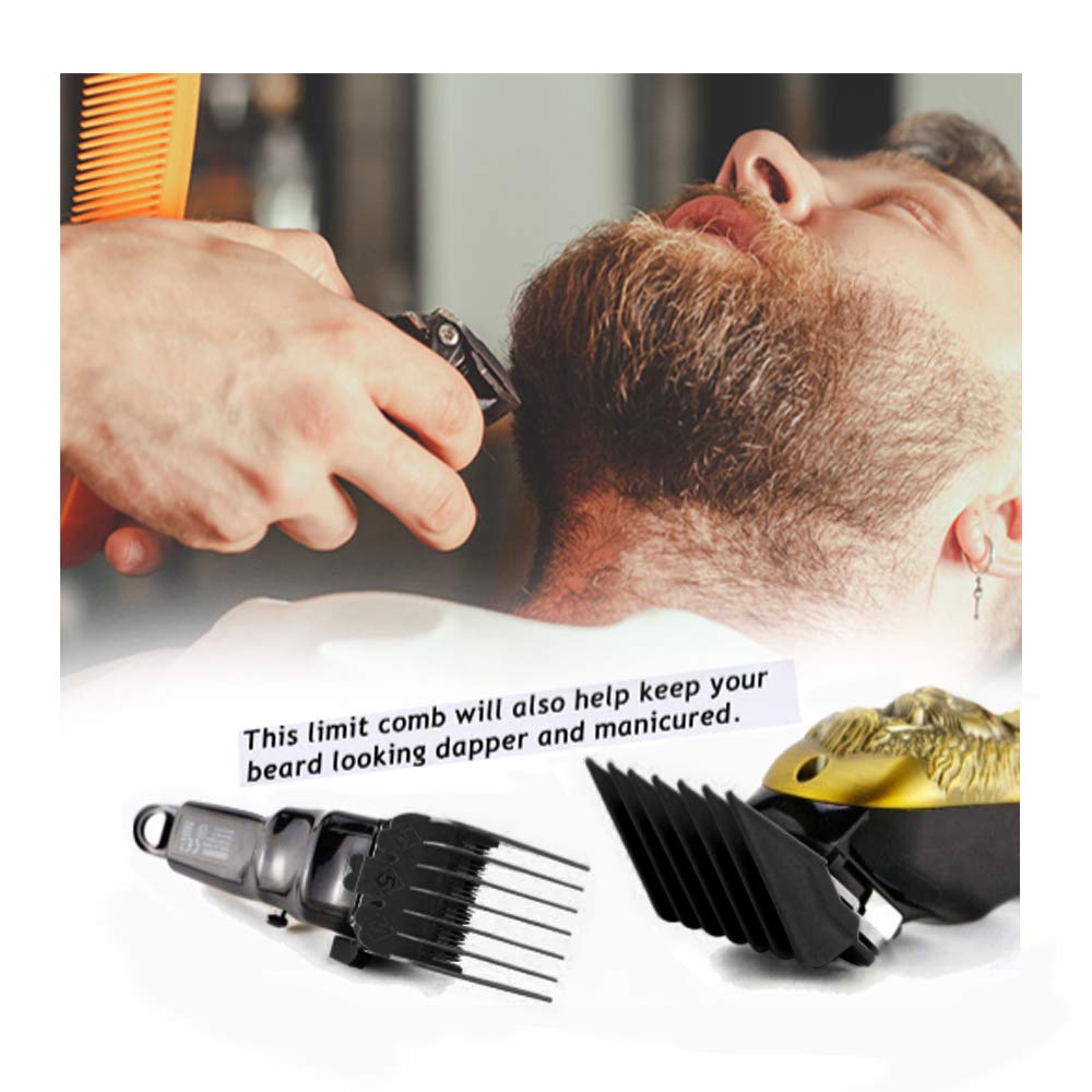 8 Pcs Black Hair Clipper Combs Guides Set D6996