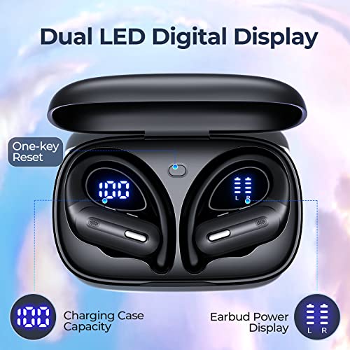 Purple Wireless Earbuds Bluetooth Headphones 90 Hrs Playtime with Charging Case Z701304