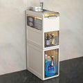 Narrow Bathroom Floor Storage Cabinet with Drawers and Wheels P868021