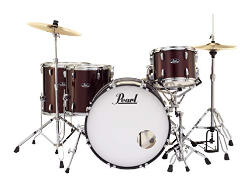4-Piece Drum Set with Cymbals and Stands Charcoal Metallic S591921