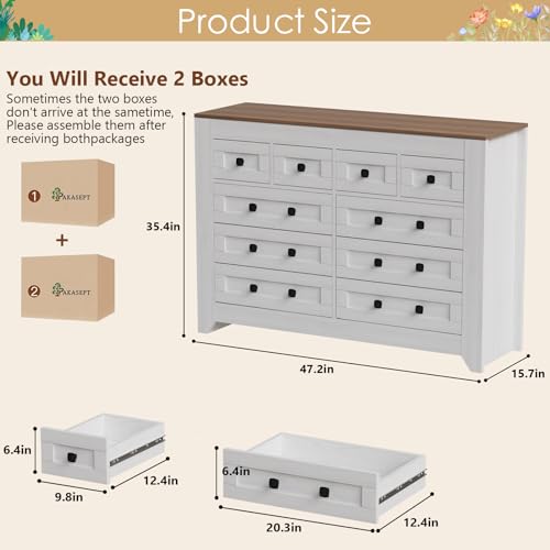White 54" Wide 3 Drawer Wood Dresser with Sliding Barn Doors R954203