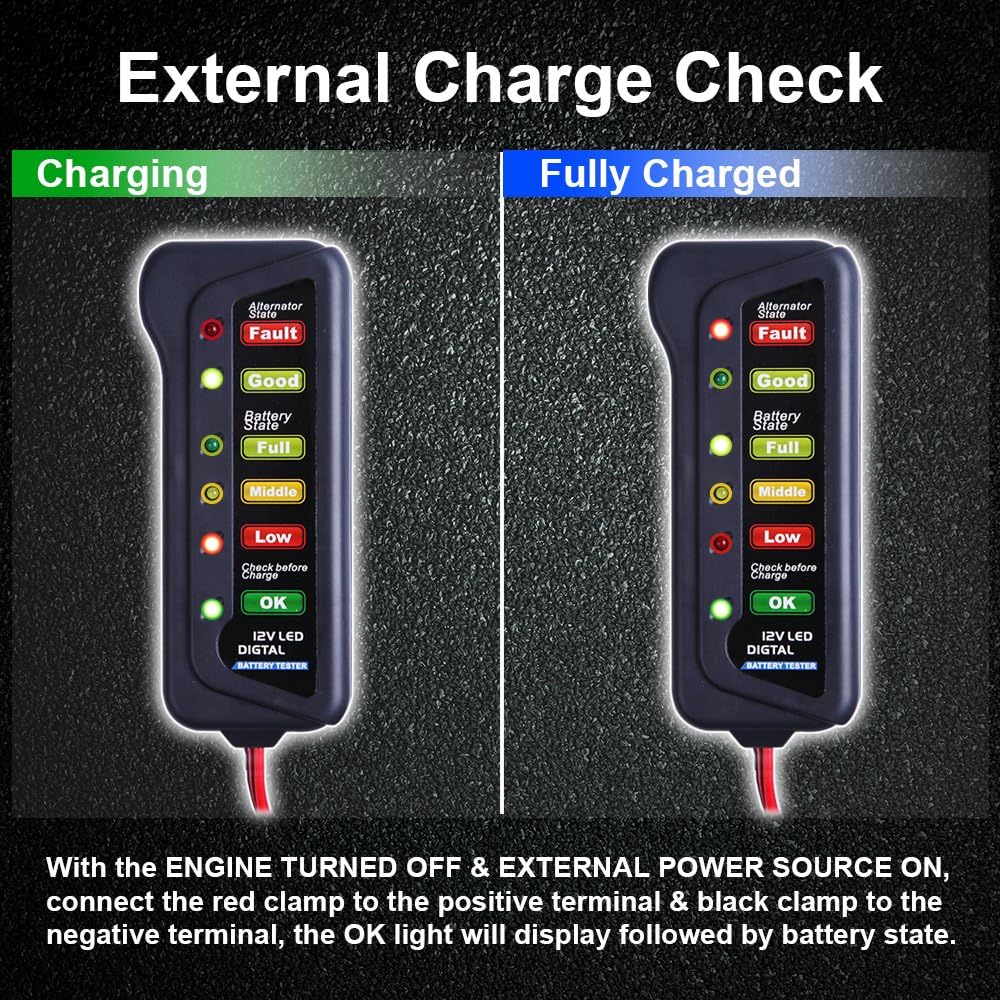 12V Car Battery Alternator Tester Pack of 2 X8098