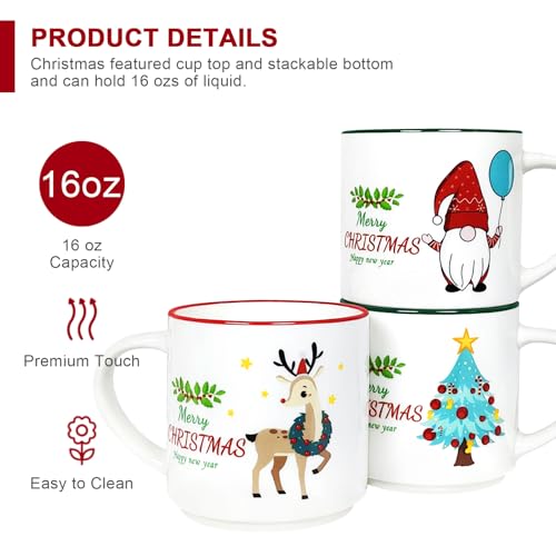 14oz Ceramic Coffee Mugs Set of 6 U623