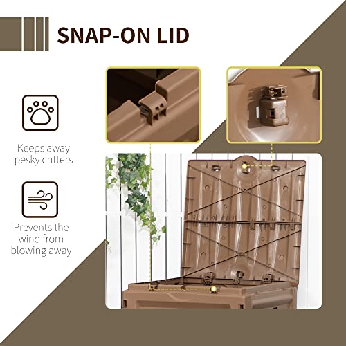 120 Gallon BPA Free Garden Compost Bin with Vents and Sliding Doors, Black X2741