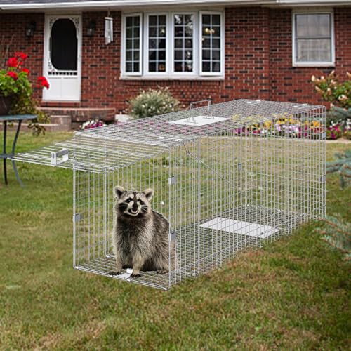 24" x 8" x 8" Galvanized Iron Folding Animal Trap M57271
