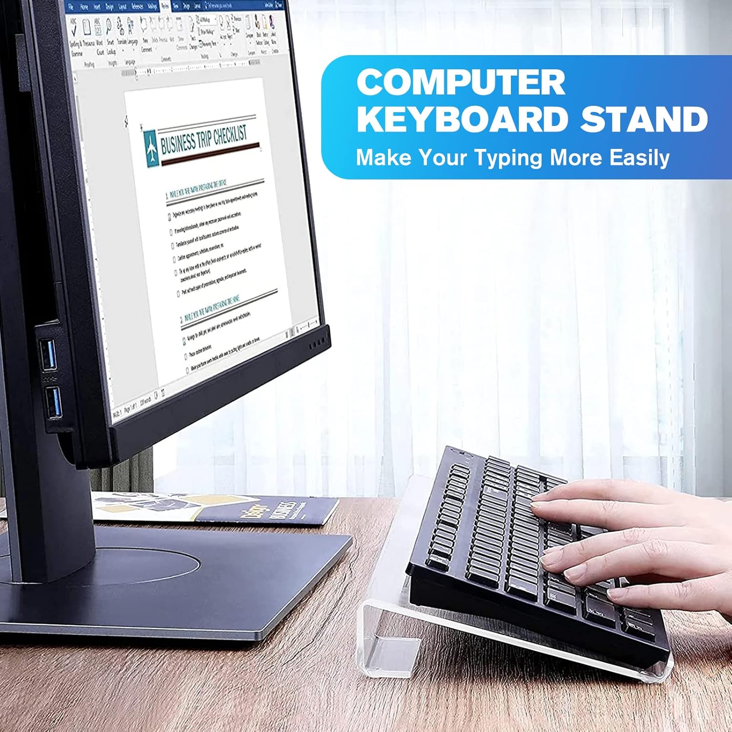 Clear Acrylic Adjustable Keyboard Stand S968