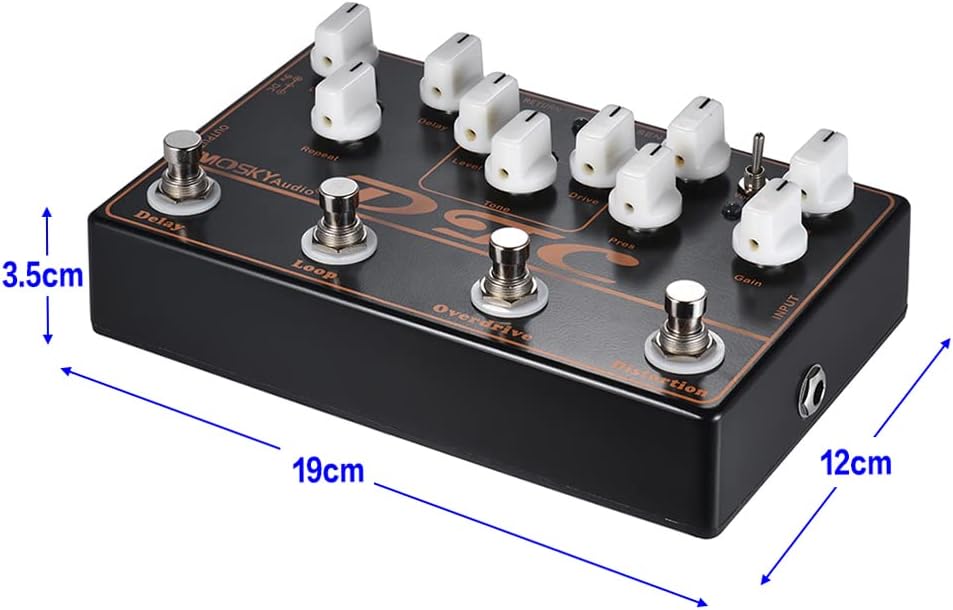 4-in-1 Electric Guitar Effects Pedal Distortion Overdrive Loop Delay A36767