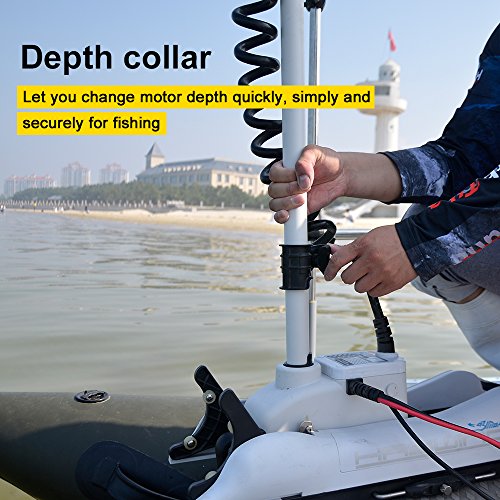 White 55LBS 48" Shaft Bow Mount Electric Trolling Motor with 2.4G Remote Control H422