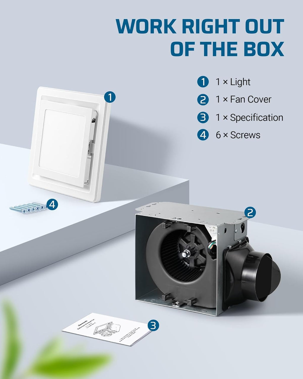 White 80 CFM 1.5 Sones Bathroom Exhaust Fan with Light W106893