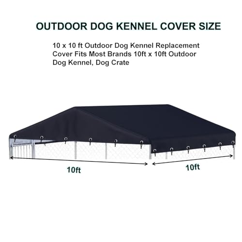 Black 600D Waterproof Oxford Fabric Outdoor Dog Kennel Cover W66131
