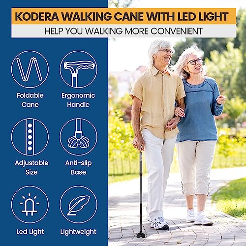Folding Walking Cane with LED Light U402